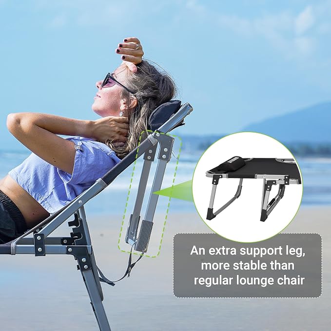 FUNDANGO Oversize Lounge Chair Outdoor, 300 lbs Large Camping Cots - Image 7