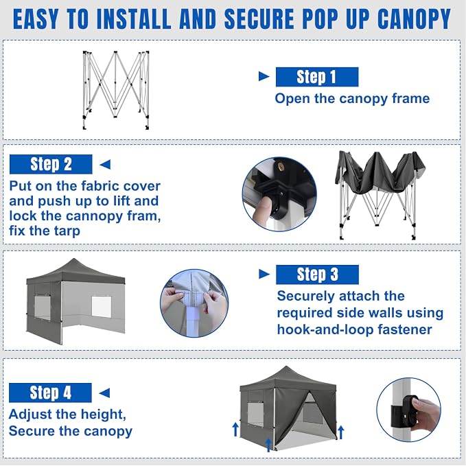 Yesker 10x10 Pop Up Canopy Tent - Image 6