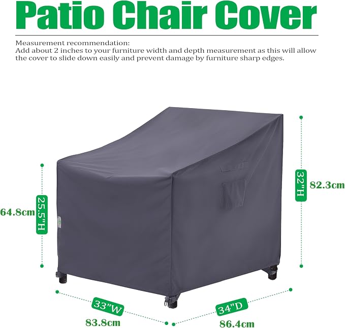 F&J Outdoors Patio Chair Covers Waterproof UV Resistant Heavy Duty Outdoor - Image 2