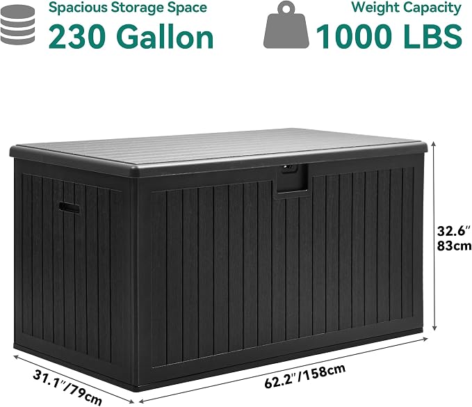 YITAHOME 230 Gallon Double-Wall Deck Box - Image 8