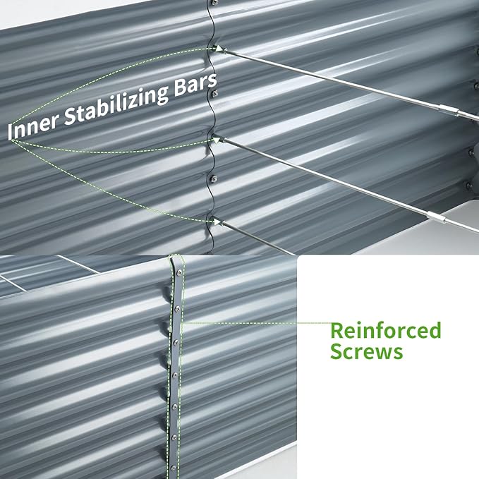 Land Guard 6×3×2ft Galvanized Raised Garden Bed, Planter Boxes Outdoor - Image 4
