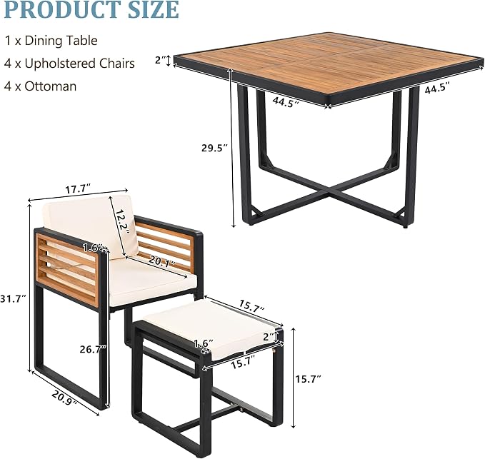 Merax 18 Pieces Outdoor Dining Set - Image 2
