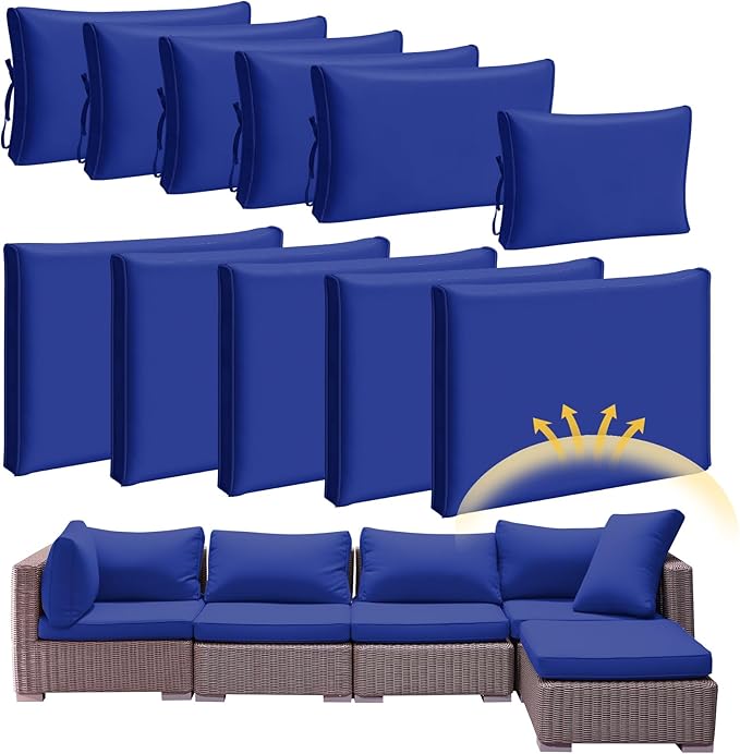 Patelai 11 Pcs Waterproof Patio Cushion Covers by Patelai