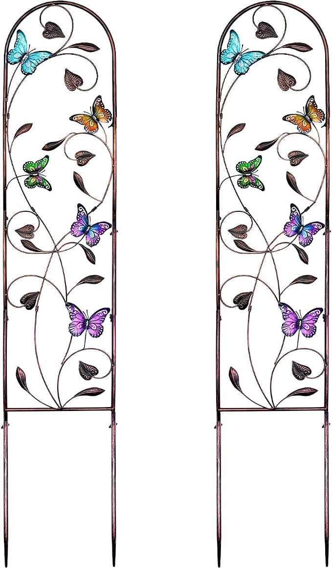 aboxoo Set of 2 Packs Butterfly Metal Garden Trellis - Image 9