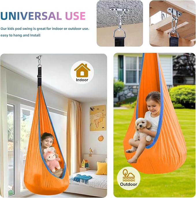 Kids Swing Seat Hammock Chair Indoor Outdoor Hanging Chair - Image 5