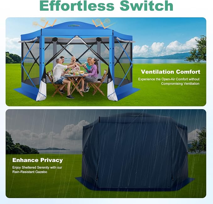 COBIZI 12x12 FT Pop Up Canopy Extendable Tent, Gazebos On Clearance - Image 3