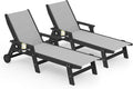 SERWALL Textilene Patio Chaise Lounge Chair Set of 2, 5 Positions Outdoor by SERWALL