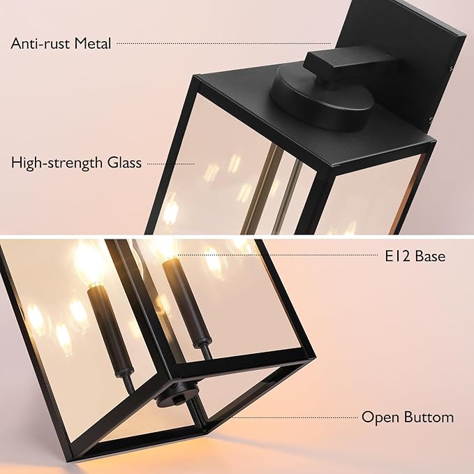 BesLowe 23.9" Extra Large Size Outdoor Wall Light Fixture, Exterior Lighting - Image 4