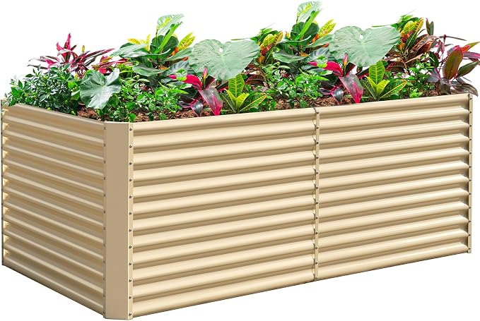 Land Guard 6x3x3ft Rectangular Galvanized Raised Garden Beds, Large-Capacity by LandGuard