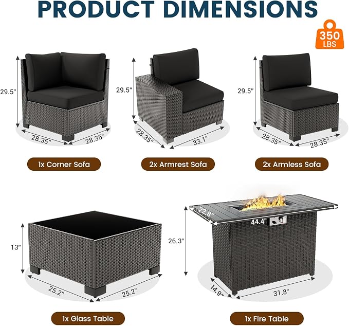 7 Piece Patio Furniture Set - Image 6