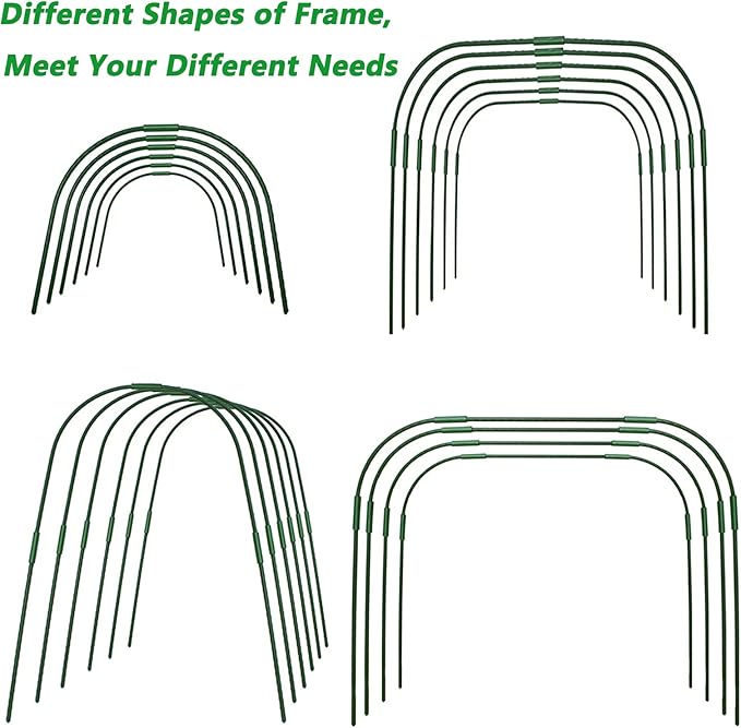 Garden Hoops Grow Tunnel for Raised Beds, 6 Sets 25.6" x 31.5" Rust-Proof Steel - Image 4