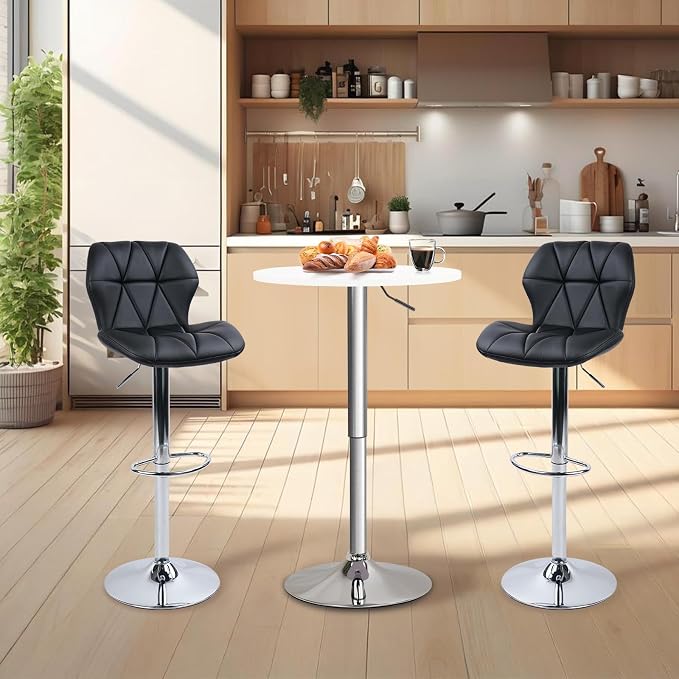 CLATINA Round Bar Pub Tables Set of 10, 26-36" Height Adjustable Bistro Table - Image 9