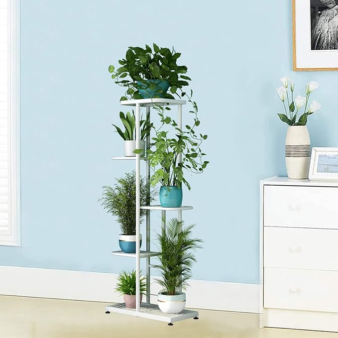 LINZINAR Plant Stand Metal 5 Tier 6 Potted Multiple Flower Pot Holder Shelf - Image 7
