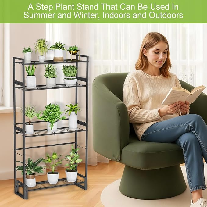 Plant Stand, 4 Tier Stackable Tiered Plant Stand, Scalable Heavy Duty Tall - Image 8