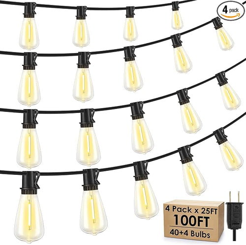 100FT Outdoor String Lights, Patio Lights by Larkvue