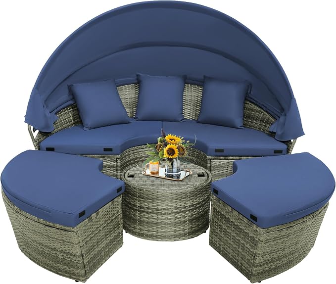 Tangkula Outdoor Round Daybed by TANGKULA
