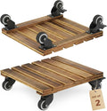 Bamworld 14 Inch Large Plant Stand Wood Plant Caddy by Bamworld