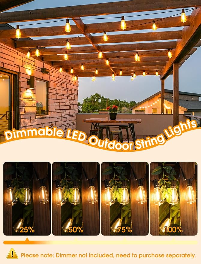50FT Outdoor String Lights, Patio Lights - Image 7