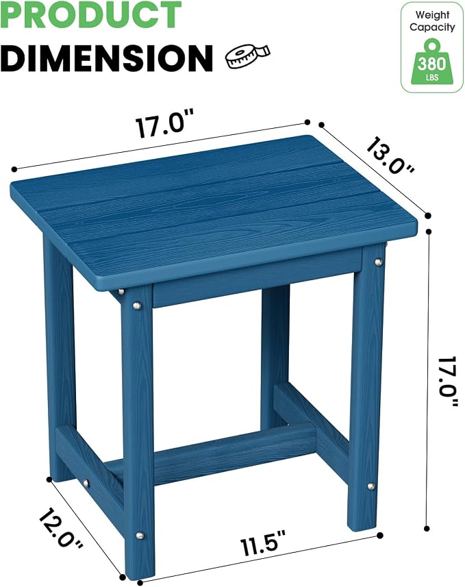 Outdoor Side Table, HDPE Small Outdoor Table, Adirondack Side Tables, Outside - Image 2
