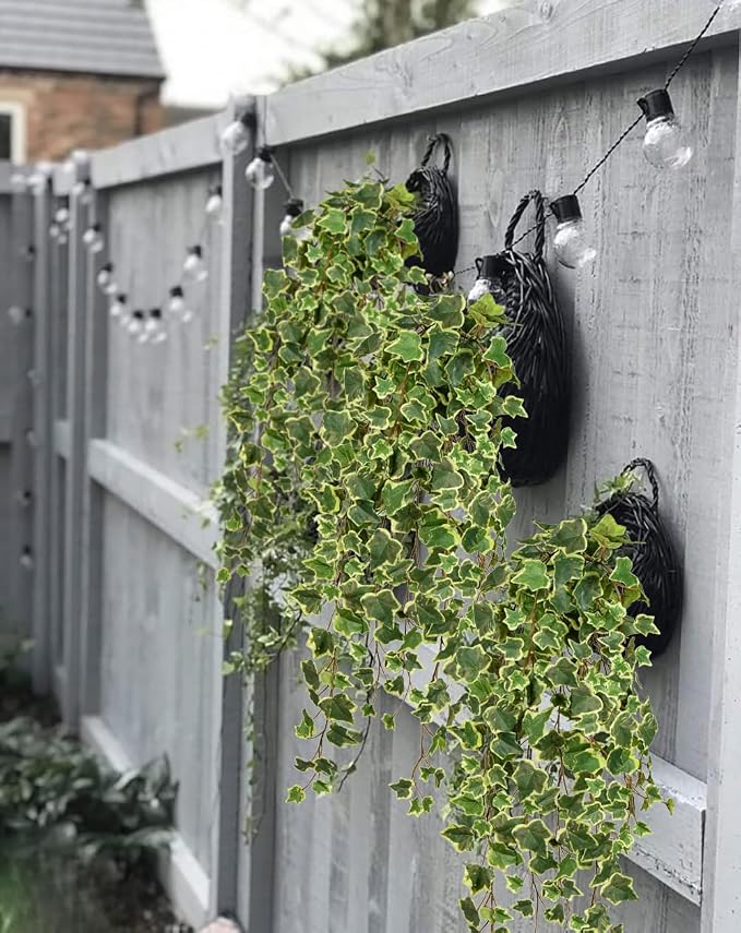Hollyone Artificial Hanging Plants 35.4" Fake Ivy Vine Faux Ivy Leaves Fire and - Image 6