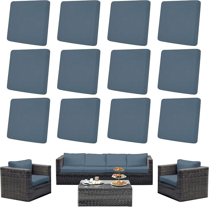 12Pcs Outdoor Cushion Covers, Patio Cushion Covers, Stretch Elastic Slipcovers by dreahoteztil