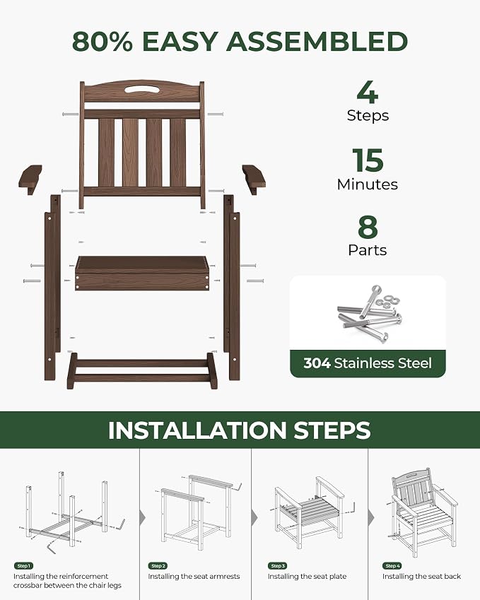 Set of 2 Weatherproof Patio Chairs - Image 7