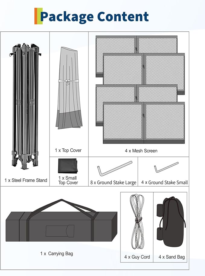 Canopy Tent 13x13 ft, Pop Up Gazebo One-Push Setup - Image 10