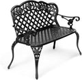 VINGLI 42.5" Outdoor Bench, Antique Cast Aluminum Front Porch Bench Metal by VINGLI