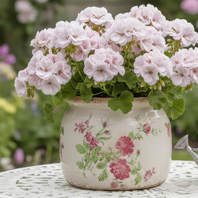 Decorative Pots Spring Decor, Pastel Floral Ceramic Garden Pots - Image 2