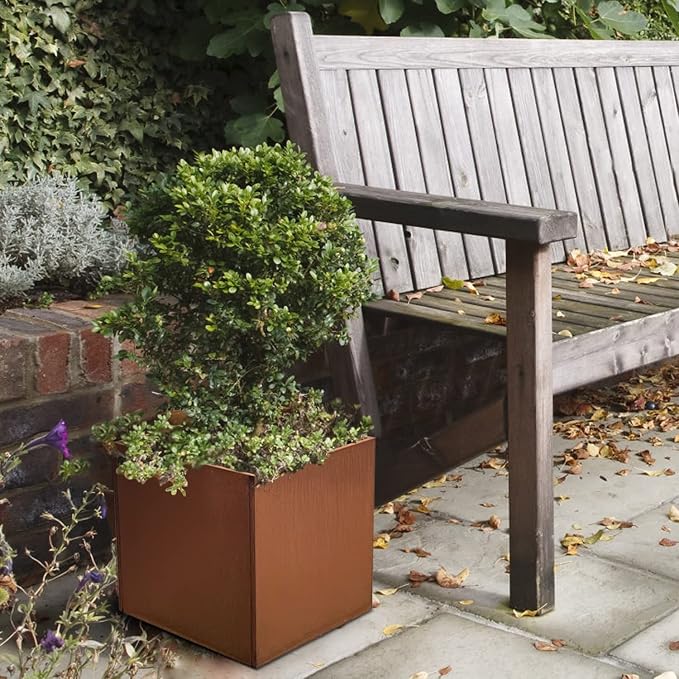Corten Steel Planter Box Metal Planters Square Outdoor Steel Planter Cube - Image 5