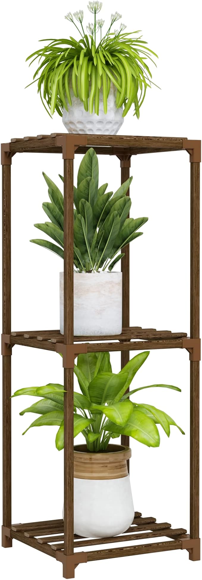 Bamworld Small Plant Stand Indoor 3 Tier Plant Shelf Outdoor Corner Plant Holder by Bamworld