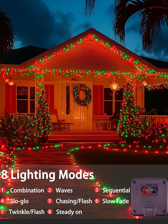 4 Pack 180FT Solar Christmas Lights Outdoor Waterproof, Super Bright 320 LED - Image 3