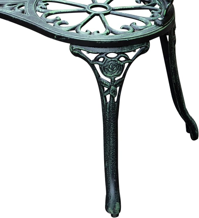 Outsunny Outdoor Bench, Cast Aluminum Outdoor Furniture, Metal Bench - Image 9