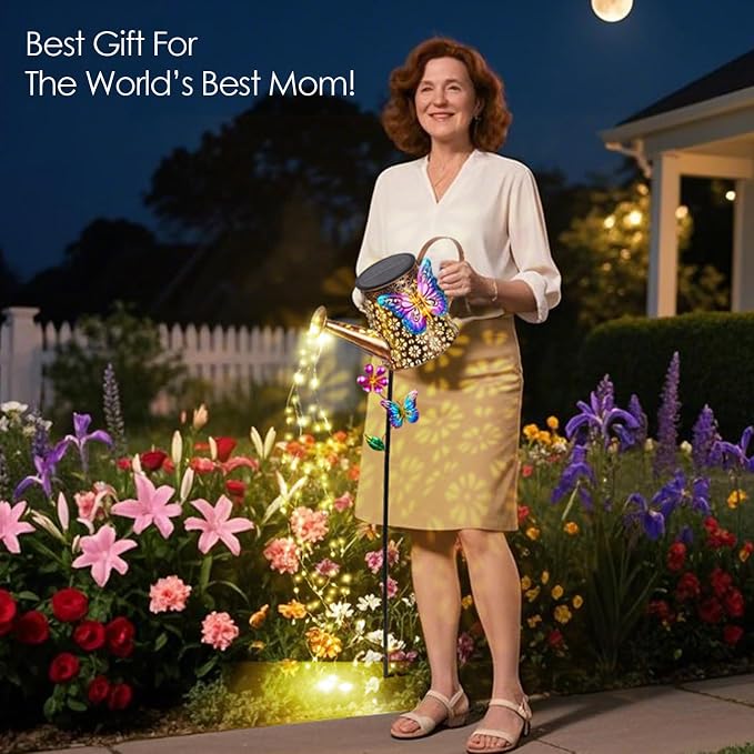 Solar Watering Can with Lights Outdoor Garden - Image 4