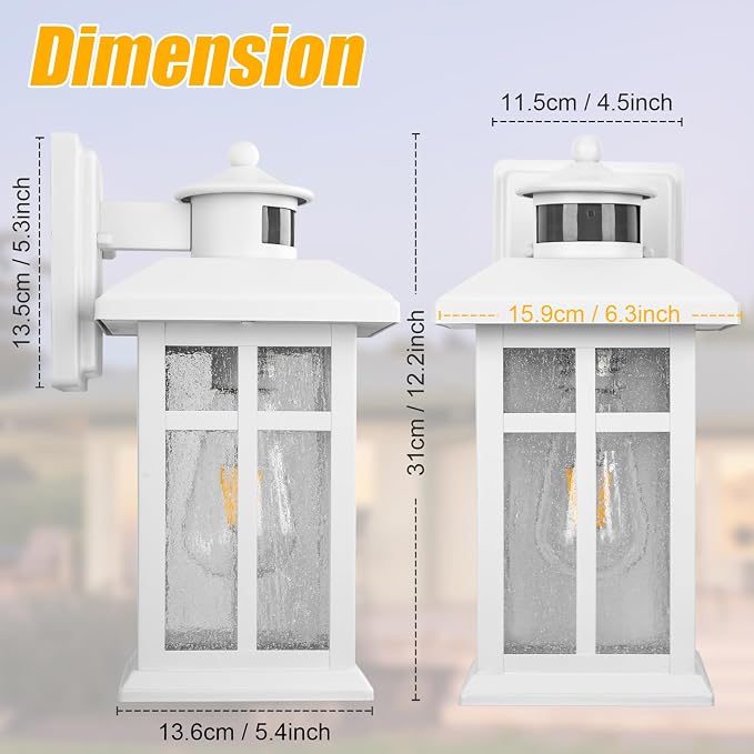 2 Packs Motion Sensor Outdoor Lights, Outside Light Fixtures - Image 5