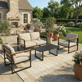 Outdoor Patio Furniture Sets of 4, Metal Patio Conversation Sets by GarveeHome