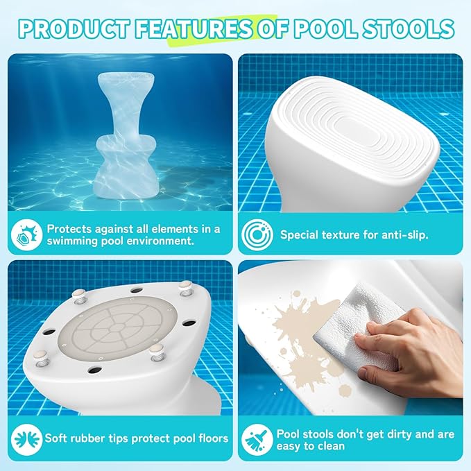 30" Pool stools for Underwater, Pre-Weighted Pool Stool - Image 7