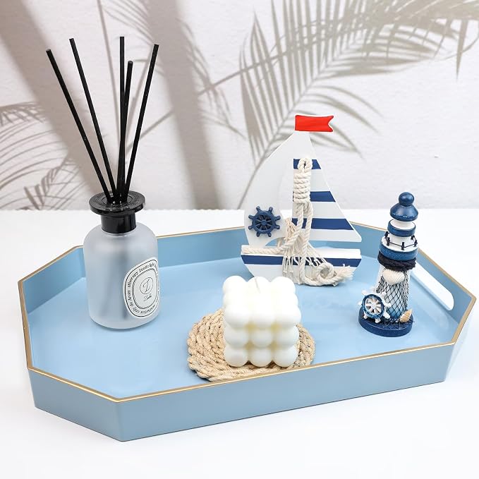 Spsyrine Blue Plastic Serving Tray - Image 2