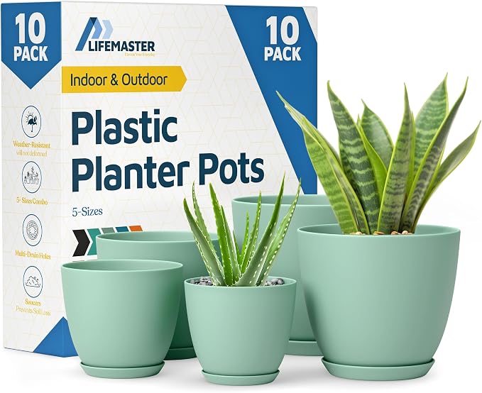 Planter Pots with Drainage Holes by LIFEMASTER