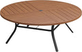 Patio Dining Table for 8-10, Round Metal Outdoor Table by VOXBIN