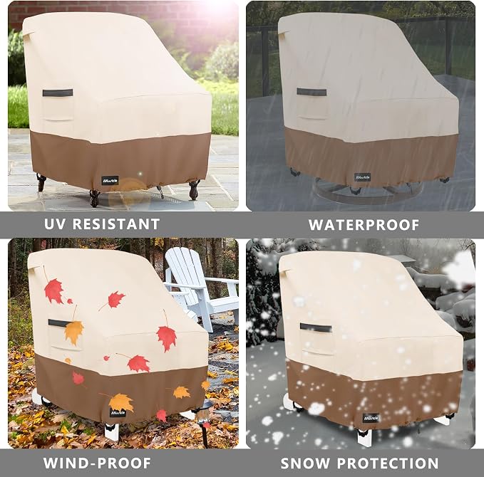 Outdoor Swivel Rocker Chair Cover 2 Pack, Patio Swivel Chair Covers - Image 8