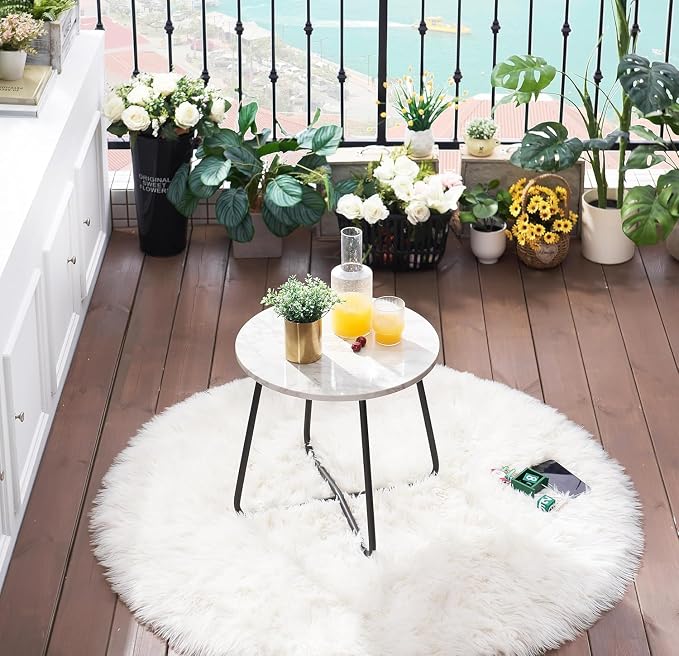 VECELO Outdoor Side Table, 17.7 inch Patio Small Round End Table, Waterproof - Image 4