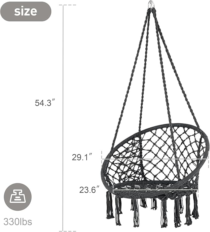 SUNCREAT Hammock Chair Hanging Macrame Swing - Image 6