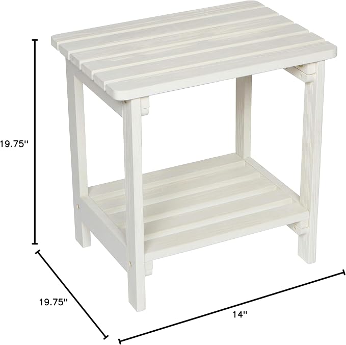 Shine Company Providence Rectangular Solid Wood Side Table, Outdoor Adirondack - Image 3