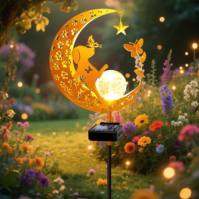 ZNYCYE Solar Lights Outdoor Decorative Moon Dog Butterfly Solar Stake Lights - Image 9