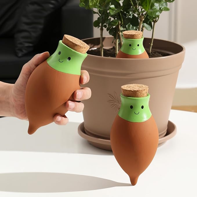 Ollas Plant Watering Globes. 2 Pcs Self Watering Planter Insert. Terracotta by KGCCIZI