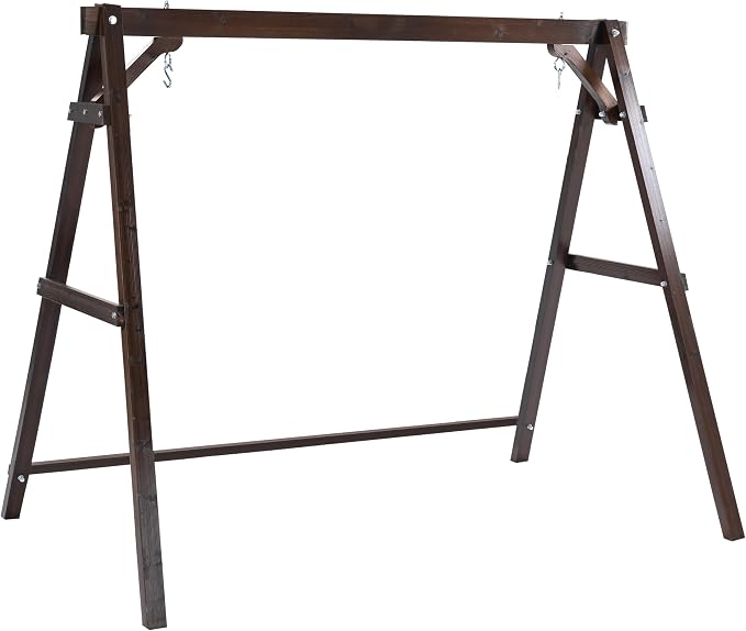 Finnhomy Outdoor 880 LBS Porch Swing Frame, Stable A-Frame Wooden Swing Stand by Finnhomy