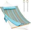 Outdoor Double Hammock with Hardwood Spreader Bars, Large Rope Hammock with by CHULIM