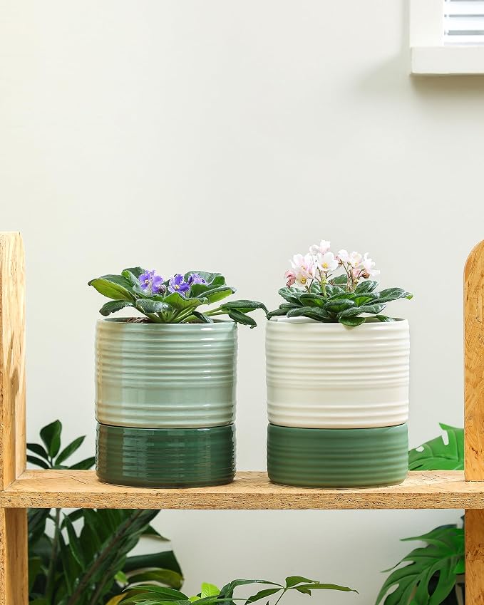 Self Watering Pots for Indoor Plants, 6 Inch Ceramic Self Watering Plant Pot - Image 8