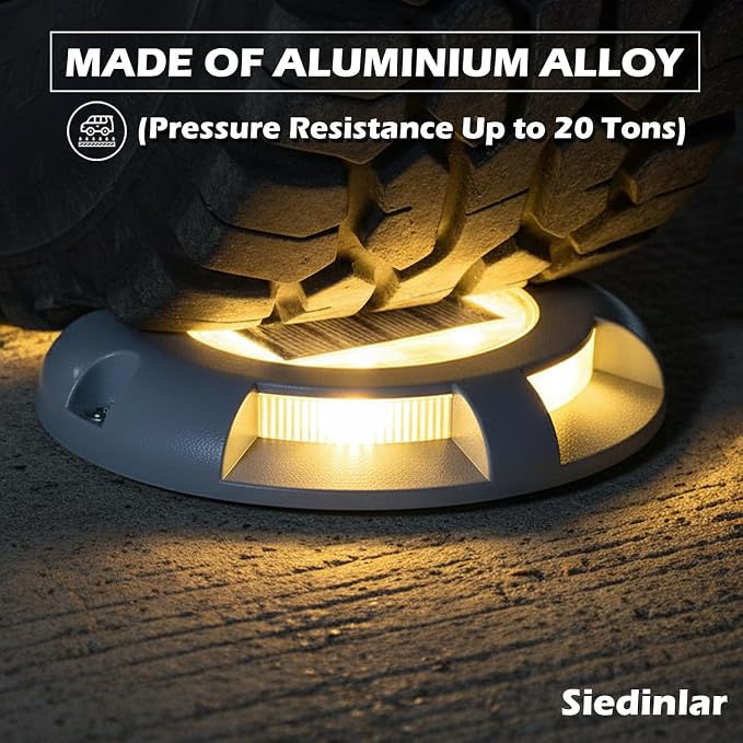 SIEDiNLAR Solar Deck Lights Driveway Dock LED Light Solar Powered Outdoor - Image 4
